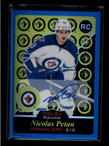 NICOLAS PETAN 2015/16 15/16 O-PEE-CHEE PLATINUM BLUE RAINBOW AUTO ROOKIE AB7698