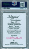Kevin Garnett 2019 National Treasures #1/1 Plate PSA DNA Gem Mint 10 Auto