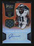 JORDAN MATTHEWS 2014 PANINI SELECT ORANGE PRIZM ROOKIE AUTO JERSEY #07/35 AB5599