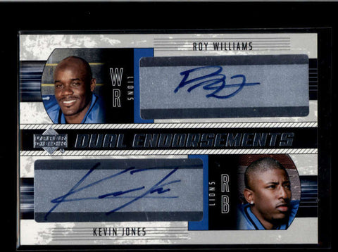 ROY WILLIAMS / KEVIN JONES 2004 UPPER DECK DUAL ENDORSEMENTS AUTO ROOKIE AB8203