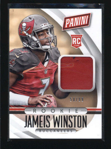 JAMEIS WINSTON 2015 PANINI THE NATIONAL ROOKIE RC USED WORN HAT #50/99 AB5635