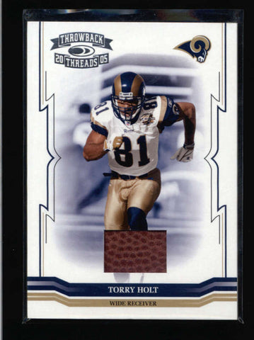 TORRY HOLT 2005 THROWBACK THREADS #134 GAME USED FOOTBALL BALL RELIC /275 AC650