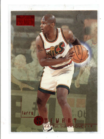 LARRY STEWART 1996/97 96/97 SKYBOX PREMIUM #189 RUBIES RUBY PARALLEL AC1288