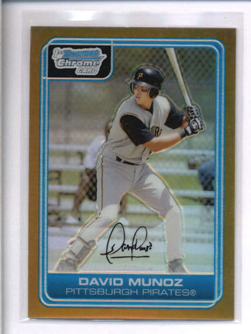 DAVID MUNOZ 2006 BOWMAN CHROME #BC9 GOLD REFRACTOR ROOKIE #45/50 AC1375