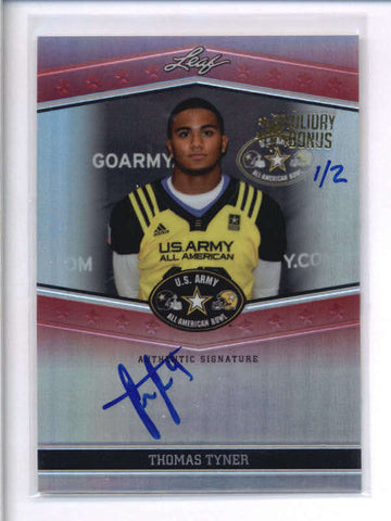 THOMAS TYNER 2013 LEAF US ARMY BOWL RED PRISMATIC AUTOGRAPH AUTO #1/2 AC2090