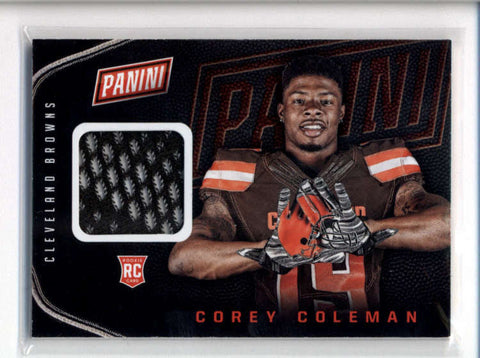 COREY COLEMAN 2016 PANINI THE NATIONAL ROOKIE USED WORN GLOVE RELIC RC AB7530