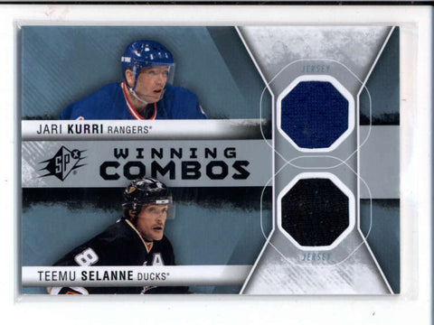 JARI KURRI / TEEMU SELANNE 2014/15 SPX WINNING COMBOS DUAL GAME JERSEY AC1029