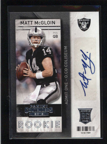 MATT MCGLOIN 2013 PANINI CONTENDERS ROOKIE TICKET AUTOGRAPH AUTO RC AB8970