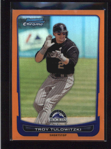 TROY TULOWITZKI 2012 BOWMAN CHROME #56 ORANGE REFRACTOR PARALLEL #05/25 AB8874