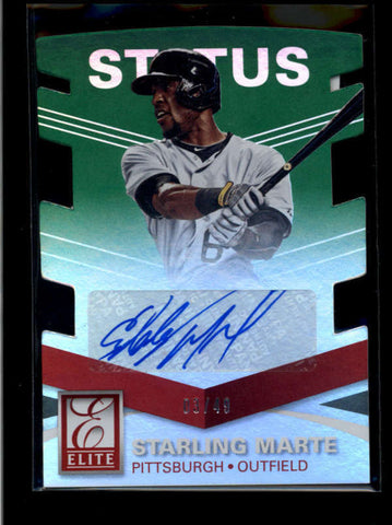 STARLING MARTE 2015 PANINI ELITE GREEN STATUS DIE-CUT AUTO #03/49 AB8020