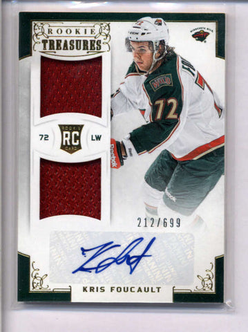 KRIS FOUCAULT 2012/13 PANINI ROOKIE ANTHOLOGY DUAL JERSEY AUTO #212/699 AC1466