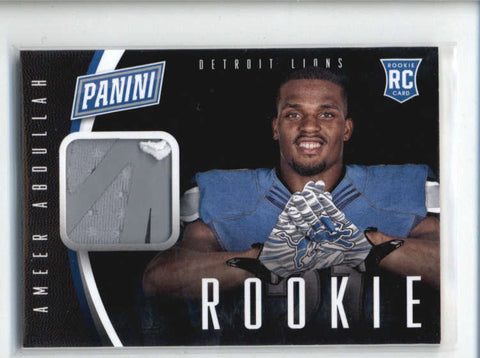 AMEER ABDULLAH 2015 PANINI THE NATIONAL ROOKIE RC USED WORN GLOVE AB5550