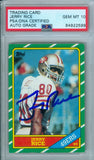 Jerry Rice 1986 Topps #161 RC Rookie Autograph PSA DNA Gem Mint 10 Auto