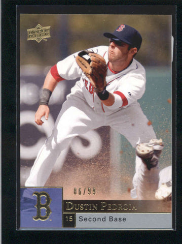 DUSTIN PEDROIA 2009 UPPER DECK #554 RARE GOLD PARALLEL #86/99 AB9791