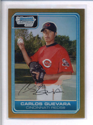 CARLOS GUEVARA 2006 BOWMAN CHROME #BC106 GOLD REFRACTOR ROOKIE #07/50 AC1374