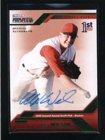 ALEX WILSON 2009 TRISTAR PROSPECTS GREEN ROOKIE AUTOGRAPH AUTO #02/25 AC1386