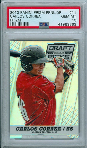 CARLOS CORREA 2013 PRIZM DRAFT SILVER PRIZM REFRACTOR RC ROOKIE PSA 10