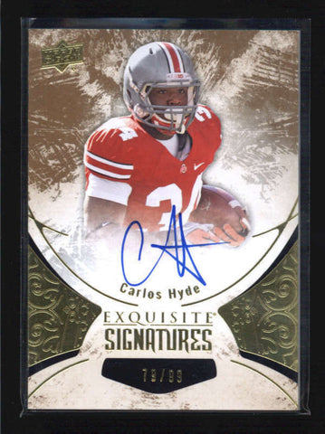 CARLOS HYDE 2014 EXQUISITE SIGNATURES ROOKIE RC AUTOGRAPH AUTO #79/99 AB6551