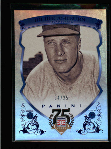 RICHIE ASHBURN 2014 PANINI HALL OF FAME 75TH ANNIVERSARY BLUE #04/25 AB8582