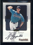 A.J. BURNETT 2000 FLEER SHOWCASE FRESH INK ON CARD AUTOGRAPH AUTO AB9747