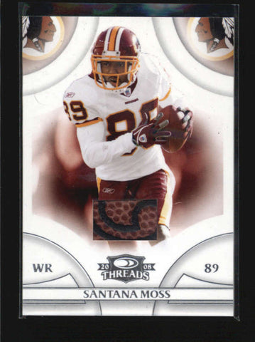 SANTANA MOSS 2008 DONRUSS THREADS GAME USED FOOTBALL #152/199 AB6565