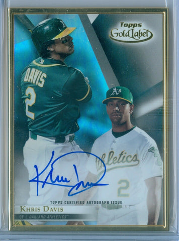 KHRIS DAVIS 2018 TOPPS GOLD LABEL AUTO AUTOGRAPH SP