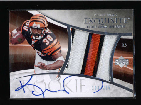 KENNY IRONS 2007 UD EXQUISITE #113 ROOKIE 3-CLR PATCH AUTOGRAPH AUTO /225 AC595