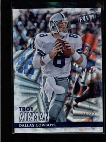 TROY AIKMAN 2016 PANINI BLACK FRIDAY #47 WEDGES CARD #25/50 AB8696