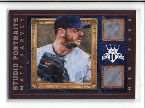 MATT HARVEY 2016 DIAMOND KINGS STUDIO PORTRAITS DUAL GAME JERSEY #97/99 AC589