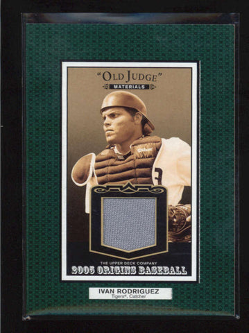 IVAN RODRIGUEZ 2005 UPPER DECK ORIGINS GAME USED WORN JERSEY AB5375