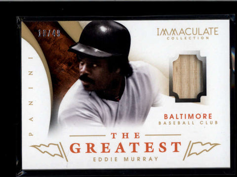 EDDIE MURRAY 2014 PANINI IMMACULATE THE GREATEST GAME USED BAT #10/49 AB8145