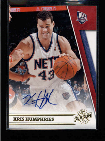 KRIS HUMPHRIES 2010/11 PANINI SEASON UPDATE AUTOGRAPH AUTO #014/299 AC1803