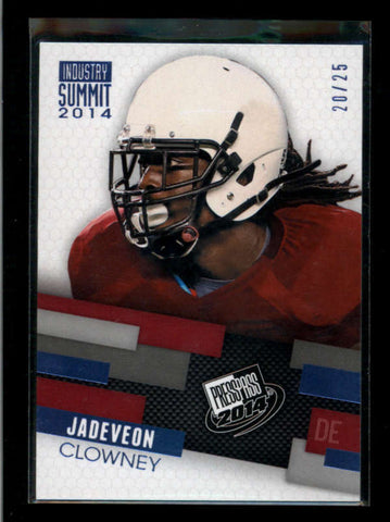 JADEVEON CLOWNEY 2014 PRESS PASS #4 INDUSTRY SUMMIT ROOKIE RC #20/25 AC2377