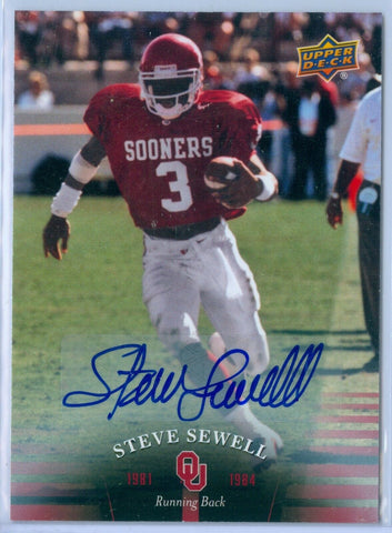 STEVE SEWELL 2011 UPPER DECK OKLAHOMA SOONERS AUTO AUTOGRAPH SP