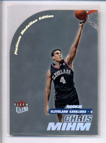 CHRIS MIHM 2000/01 FLEER ULTRA #201P ROOKIE PLATINUM MEDALLION #10/25 AC1572