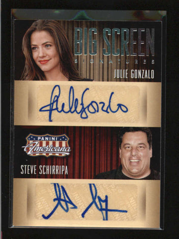 JULIE GONZALO / STEVE SCHIRRIPA 2015 PANINI AMERICANA DUAL AUTO #20/99 AB5293