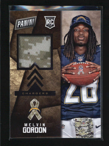 MELVIN GORDON 2015 PANINI BLACK FRIDAY CAMO ROOKIE USED WORN TOWEL AB6175