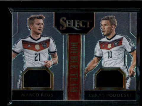 REUS / PODOLSKI 2015 PANINI SELECT DOUBLE TEAM DUAL GAME JERSEY #153/199 AB7756