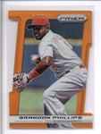 BRANDON PHILLIPS 2013 PANINI PRIZM #111 ORANGE PRIZMS DIE-CUT #11/60 AC1335