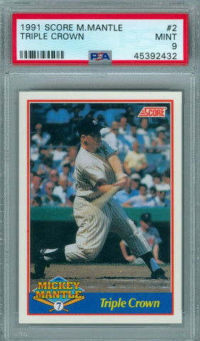 MICKEY MANTLE 1991 SCORE TRIPLE CROWN #2 PSA 9