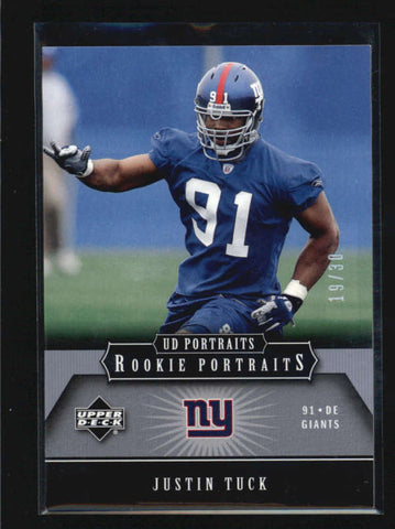 JUSTIN TUCK 2005 UD PORTRAITS #164 PLATINUM ROOKIE RC #19/30 AB6605