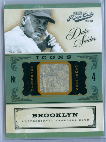 DUKE SNIDER 2012 PRIME CUTS ICONS GAME USED JERSEY RELIC SP/99