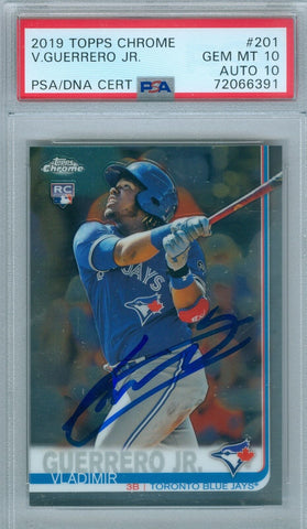 Vladimir Guerrero Jr 2019 Topps Chrome Rc Autograph PSA DNA GEM MINT 10 Auto 10