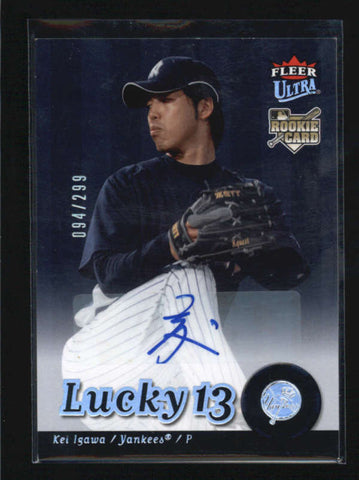 KEI IGAWA 2007 FLEER ULTRA LUCKY 13 ROOKIE AUTOGRAPH AUTO RC #094/299 AB5861