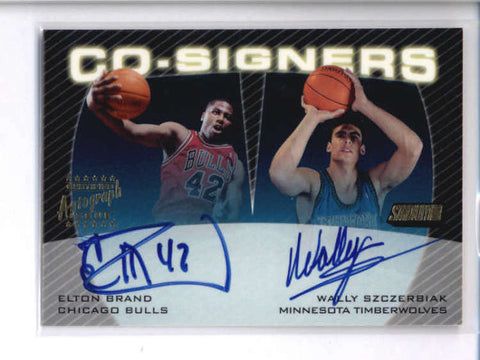 SZCZERBIAK / BRAND 2000/01 STADIUM CLUB CO-SIGNERS DUAL AUTOGRAPH AUTO AC2025