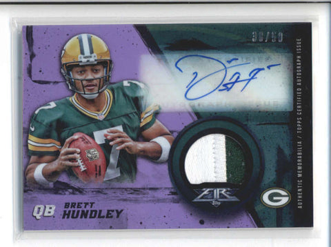 BRETT HUNDLEY 2015 TOPPS FIRE PURPLE ROOKIE PATCH AUTOGRAPH AUTO #38/50 AB9945