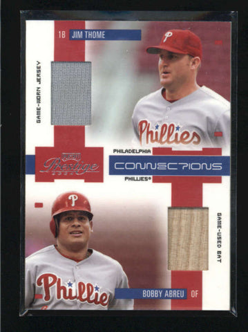 THOME / ABREU 2004 PLAYOFF PRESTIGE CONNECTIONS DUAL JERSEY BAT #065/250 AB5380