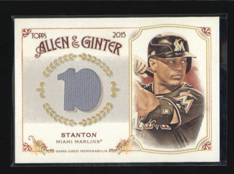 GIANCARLO STANTON 2015 TOPPS ALLEN AND GINTER GAME USED WORN JERSEY AB5928