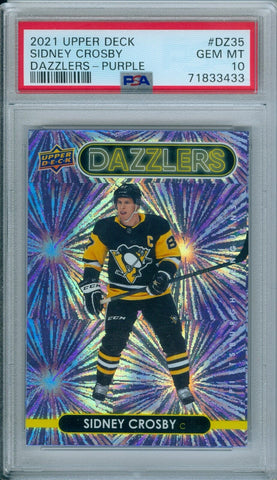 Sidney Crosby 2021 Upper Deck Purple Dazzlers #DZ35 PSA GEM MINT 10