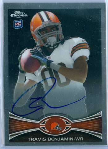 TRAVIS BENJAMIN 2012 TOPPS CHROME RC ROOKIE AUTO AUTOGRAPH SP